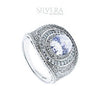 SILVERA 925 Silver Ring Rings Cincin Perak ~ Stunning Round Stone Men Ring, 925 Silver by Masdora (A27797)