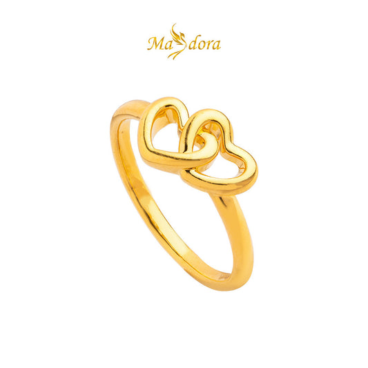 MASDORA 999 Gold Ring Rings Cincin Emas ~ Double Sincero Love (EMAS 999/24K)