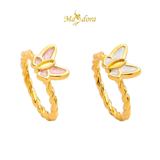 MASDORA 999 Gold Ring Rings Cincin Emas ~ Tangled Butterfly Edition (EMAS 999/24K)