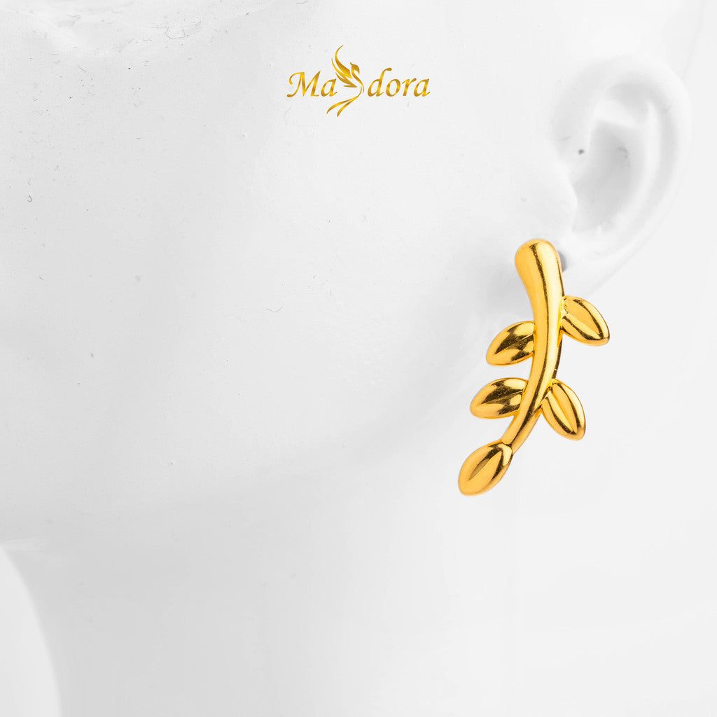 MASDORA 999 Gold Earring Earrings Emas ~ Golden Leafy (EMAS 999/24K)