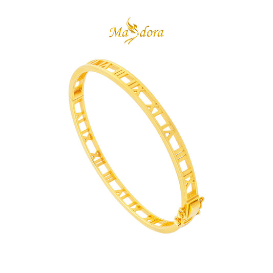 MASDORA 916 Gold Bangle Gelang Tangan Emas ~ Roman Full Gold (EMAS 916/22K)