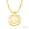 SILVERA 925 Silver Pendant Loket Perak ~ 24K Gold Plated Helios Medallion, 925 Silver By Masdora