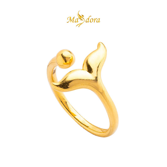 MASDORA 999 Gold Ring Rings Cincin Emas ~ Mythical Mermaid Tail (EMAS 999/24K)