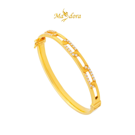 MASDORA 916 Gold Bangle Gelang Tangan Emas ~ Sparkling Links Exclusive (EMAS 916/22K)