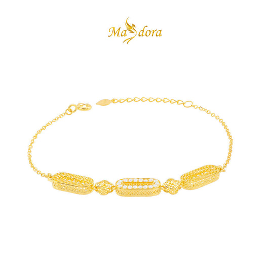 MASDORA 916 Gold Bracelet Rantai Tangan Emas ~ Sparkling Zero Block (EMAS 916/22K)