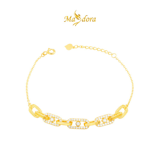 MASDORA 916 Gold Bracelet Rantai Tangan Emas ~ Sparkling Anchor Chain (EMAS 916/22K)