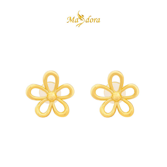 MASDORA 999 Gold Earring Earrings Emas ~ Golden Daisy (EMAS 999/24K)