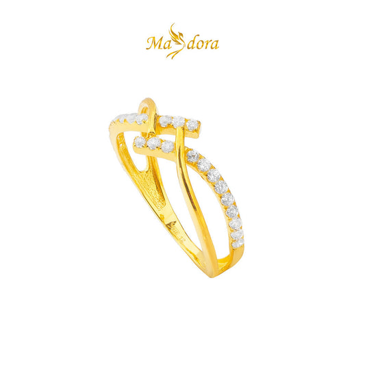 MASDORA 916 Gold Ring Rings Cincin Emas ~ Sparkling Intimate Links (EMAS 916/22K)