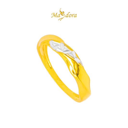 MASDORA 916 Gold Ring Rings Cincin Emas ~ Duotone Spiral Leafy (EMAS 916/22K)