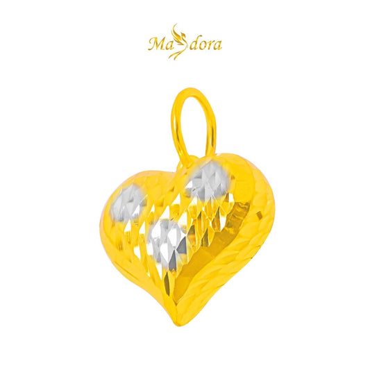 MASDORA 916 Gold Pendant Loket Emas ~ Duotone Jumbo Fluffy Love Cutting (EMAS 916/22K)