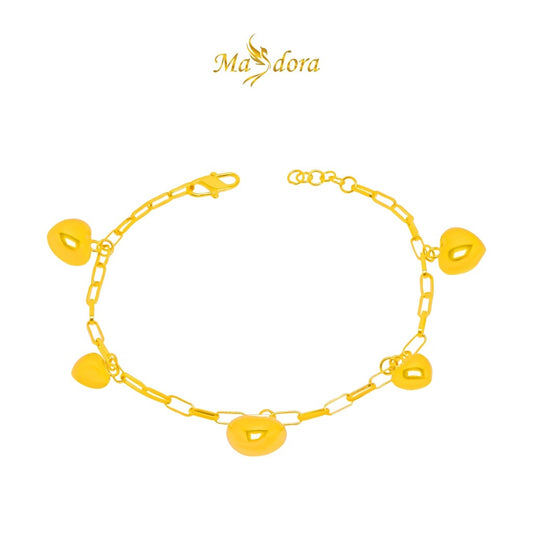 MASDORA 916 Gold Bracelet Rantai Tangan Emas ~ Modest Paperclip Fluffy Love (EMAS 916/22K)