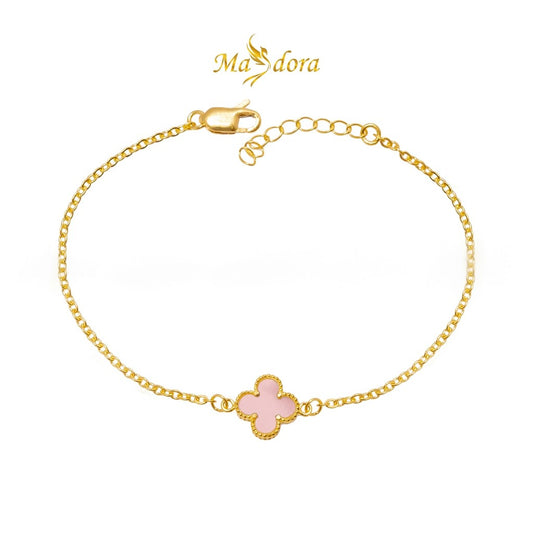 MASDORA 916 Gold Bracelet Rantai Tangan Emas ~ Single Flower Clover Bajet (EMAS 916/22K)
