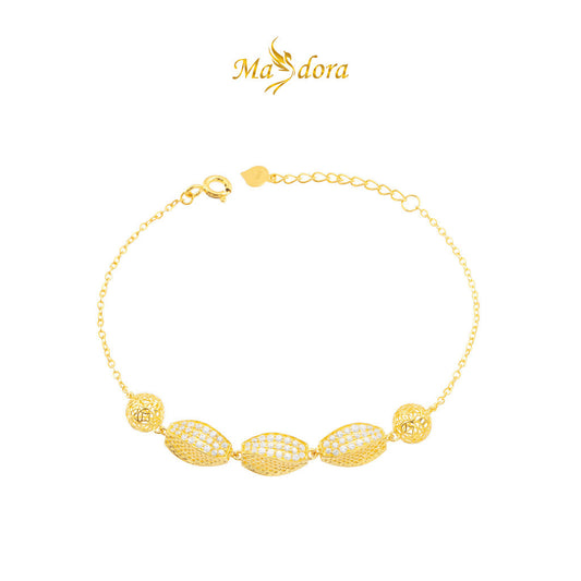 MASDORA 916 Gold Bracelet Rantai Tangan Emas ~ Sparkling Swivel Bead (EMAS 916/22K)