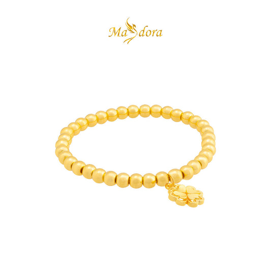 MASDORA 999 Gold Bracelet Rantai Tangan Emas ~ Stretchable Lovely Clover (EMAS 999/24K)