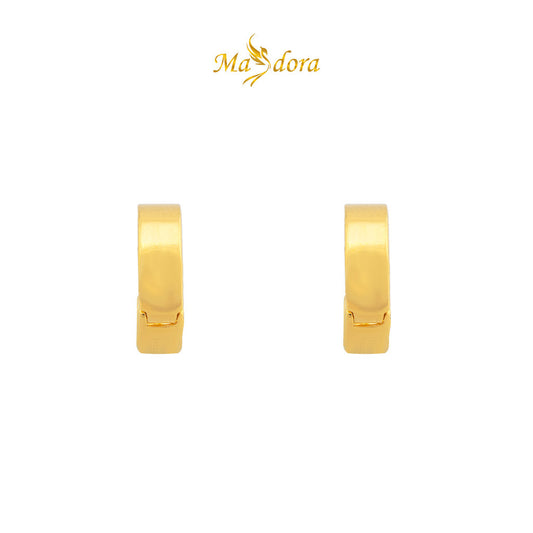 MASDORA 916 Gold Earing Earings Subang Emas ~ Golden Plain (EMAS 916/22K)