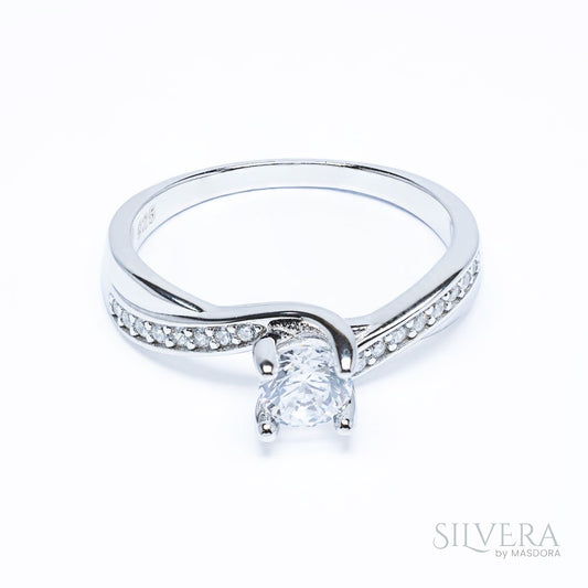 SILVERA 925 Silver Ring Rings Cincin Perak ~ Sparkling Solitaire Ring, 925 Silver by Masdora