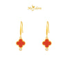 MASDORA 916 Gold Earings Earing Subang Emas ~ Dangling Clover Hook - Red (EMAS 916/22K)