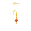 MASDORA 916 Gold Earings Earing Subang Emas ~ Dangling Clover Hook - Red (EMAS 916/22K)
