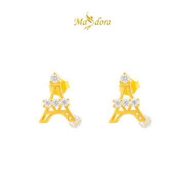 MASDORA 916 Gold Earings Earing Subang Emas ~ Sparkling Paris Tower Stud (EMAS 916/22K)