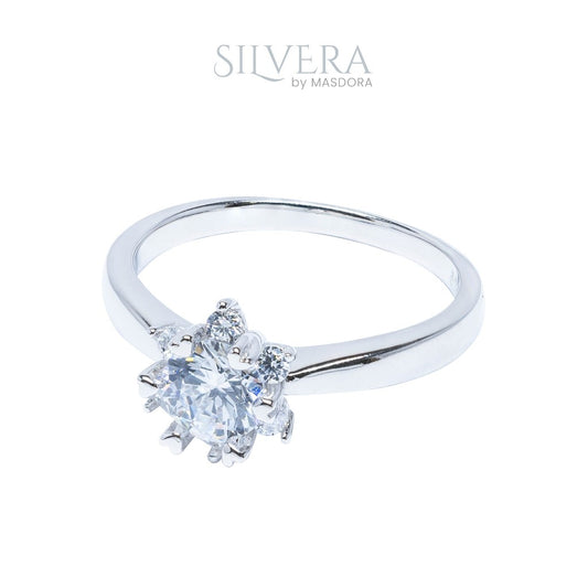SILVERA 925 Silver Ring Rings Cincin Perak ~ Sparkle Solitaire Ring, 925 Silver by Masdora