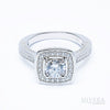 SILVERA 925 Silver Ring Rings Cincin Perak ~ Sparkle Square Halo Ring, 925 Silver by Masdora