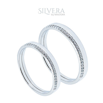 SILVERA 925 Silver Ring Rings Cincin Perak ~ Eternal Love Wedding Band, 925 Silver by Masdora