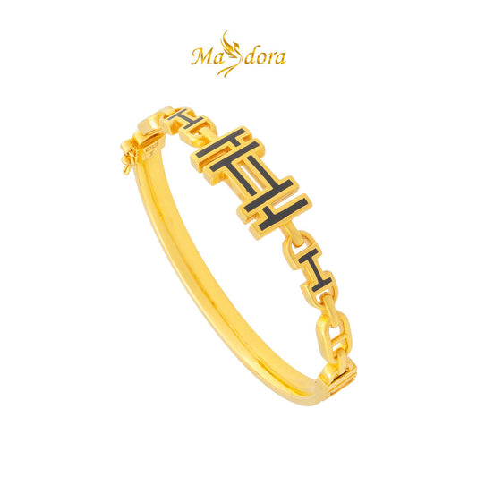 MASDORA 916 Gold Bangle Gelang Tangan Emas ~ Fancy Black (EMAS 916/22K)