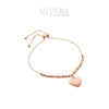 SILVERA Rose Gold Plated Amore Beads Adjustable Bracelet, 925 Silver by Masdora