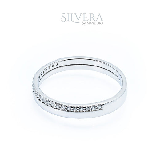 SILVERA 925 Silver Ring Rings Cincin Perak ~ Eternal Love Wedding Band, 925 Silver by Masdora
