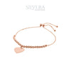SILVERA Rose Gold Plated Amore Beads Adjustable Bracelet, 925 Silver by Masdora