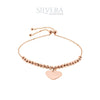 SILVERA Rose Gold Plated Amore Beads Adjustable Bracelet, 925 Silver by Masdora