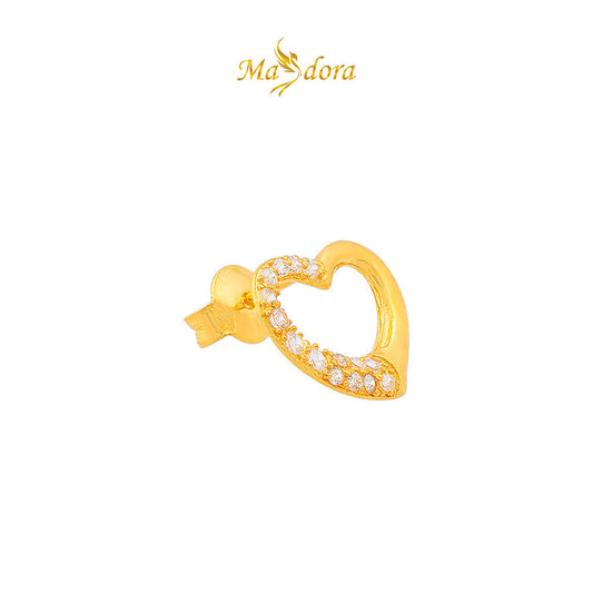MASDORA 916 Gold Earrings Earring Subang Emas ~ Semi-Sparkle Sincero Love Stud (EMAS 916/22K)