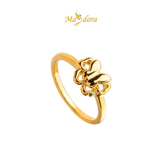 MASDORA 999 Gold Ring Rings Cincin Emas ~ Double Butterfly Frame (EMAS 999/24K)