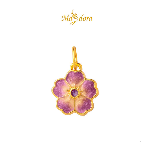 MASDORA 999 Gold Pendant Loket Emas ~ Tiny Flower Edition (EMAS 999/24K) -- FREE LEATHER BRACELET!
