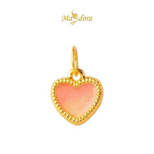 MASDORA 999 Gold Pendant Loket Emas ~ Gradient Heart (EMAS 999/24K) -- FREE LEATHER BRACELET!