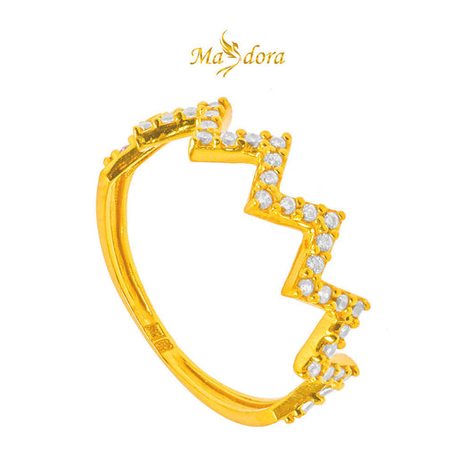 MASDORA 916 Gold Ring Rings Cincin Emas ~ Sparkling Jagged (EMAS 916/22K)