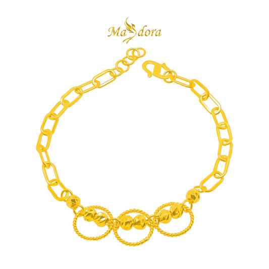 MASDORA 916 Gold Bracelet Rantai Tangan Emas ~ Beaded Paperclip (EMAS 916/22K)