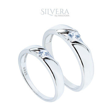 SILVERA 925 Silver Ring Rings Cincin Perak ~ True Love Wedding Band, 925 Silver by Masdora