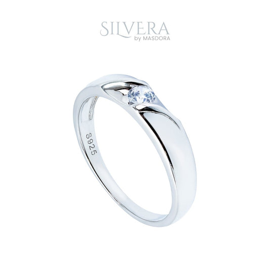 SILVERA 925 Silver Ring Rings Cincin Perak ~ True Love Wedding Band, 925 Silver by Masdora