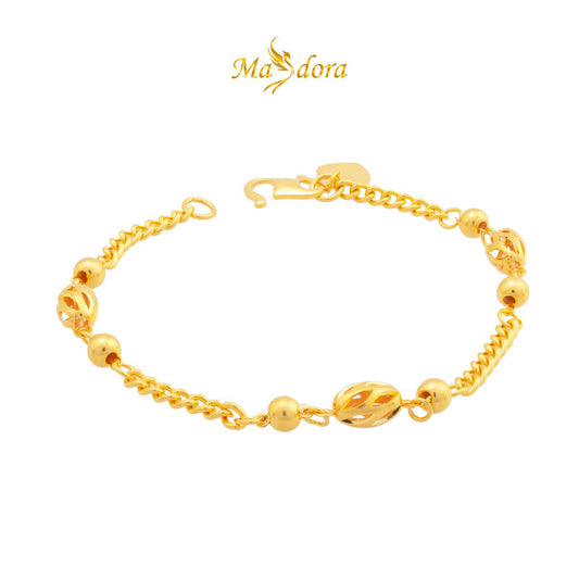MASDORA 916 Gold Bracelet Rantai Tangan Emas ~ Intertwist Beads (EMAS 916/22K)