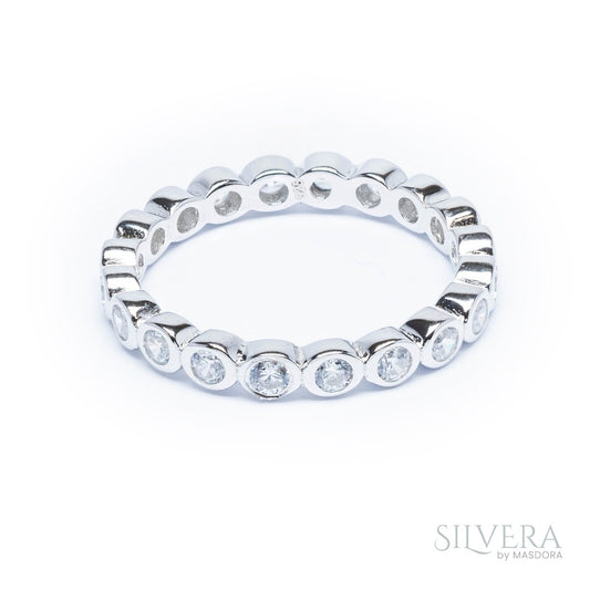 SILVERA 925 Silver Ring Rings Cincin Perak ~ Galaxy Myriad Band Ring, 925 Silver by Masdora