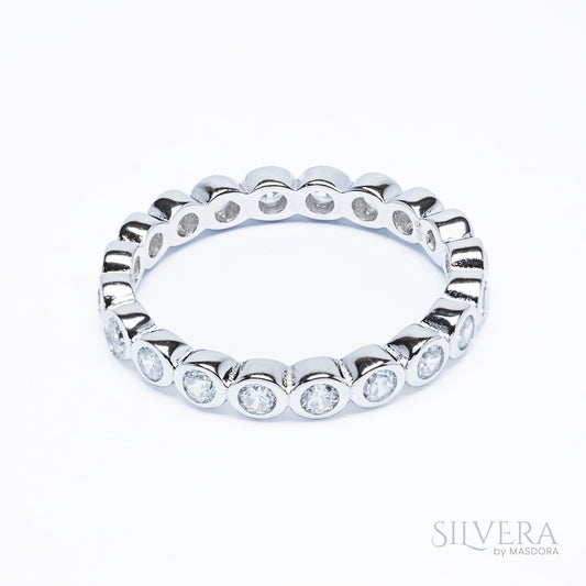 SILVERA 925 Silver Ring Rings Cincin Perak ~ Galaxy Myriad Band Ring, 925 Silver by Masdora