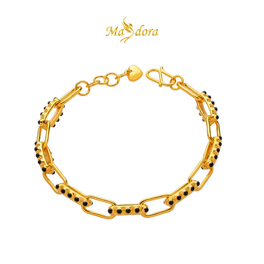MASDORA 999 Gold Bracelet Rantai Tangan Emas ~ Dotted Paperclip (EMAS 999/24K)