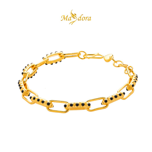 MASDORA 999 Gold Bracelet Rantai Tangan Emas ~ Dotted Paperclip (EMAS 999/24K)