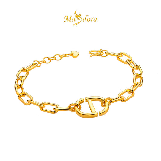MASDORA 999 Gold Bracelet Rantai Tangan Emas ~ Stylish D Links (EMAS 999/24K)