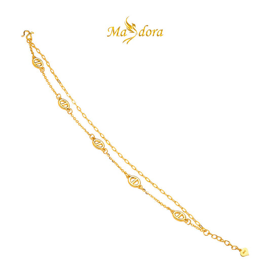 MASDORA 999 Gold Bracelet Rantai Tangan Emas ~ Plain D Links (EMAS 999/24K)