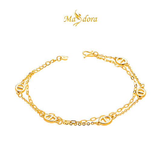 MASDORA 999 Gold Bracelet Rantai Tangan Emas ~ Plain D Links (EMAS 999/24K)