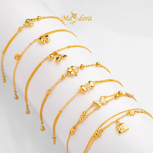 MASDORA 999 Gold Bracelet Rantai Tangan Emas ~ Cute Enamel Edition (EMAS 999/24K)