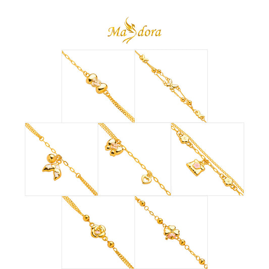 MASDORA 999 Gold Bracelet Rantai Tangan Emas ~ Cute Enamel Edition (EMAS 999/24K)
