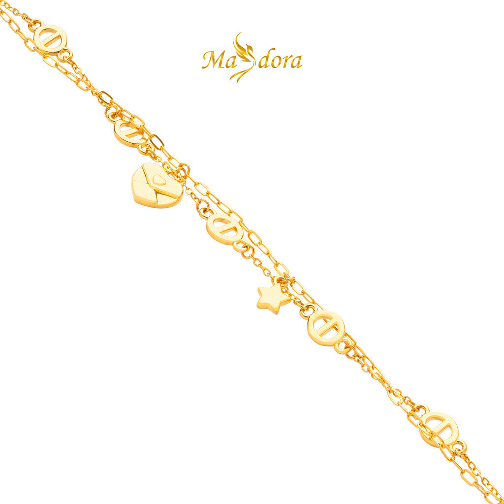 MASDORA 999 Gold Bracelet Rantai Tangan Emas ~ Love Letter Edition (EMAS 999/24K)